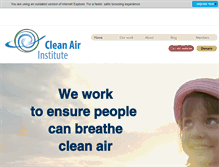 Tablet Screenshot of cleanairinstitute.org